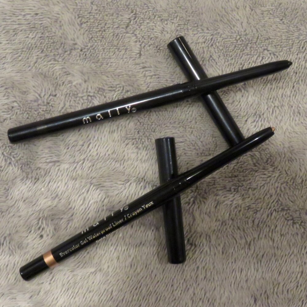 New NWOB Lot 2 Mally Evercolor Gel Waterproof Liners Graphite & Gold Glimmer